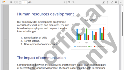 Screensot Nubexx UI5 PDF viewer with all control elements